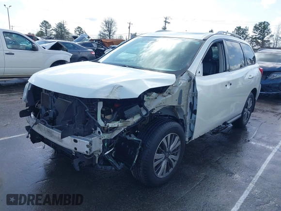 2017 Nissan Pathfinder SV with VIN 5N1DR2MM9HC627155, listed as a IAAI auction lot 41710942 with 60,906 mi miles. Bid and sale history available at carsss.com. Image 2.