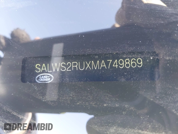 2021 Land Rover Range Rover Sport HST with VIN SALWS2RUXMA749869, listed as a IAAI auction lot 41315473 with 91,623 mi miles. Bid and sale history available at carsss.com. Image 9.