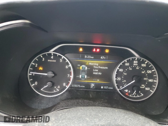 2018 Nissan Maxima SV with VIN 1N4AA6AP7JC375132, listed as a Copart auction lot 52005945 with 119,375 mi miles and Salvage title. Bid and sale history available at DreamBid. Image 9.