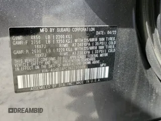 2022 Subaru Outback Touring with VIN 4S4BTAPC7N3230609, listed as a Copart auction lot 64469905 with 22,007 mi miles and Salvage title. Bid and sale history available at DreamBid. Image 13.