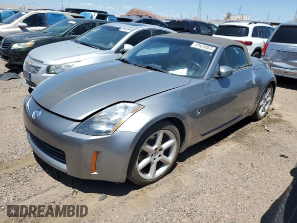 2005 Nissan 350Z Touring with VIN JN1AZ36A45M752783, listed as a Copart auction lot 52625065 with 56,385 mi miles and Clean title. Bid and sale history available at DreamBid. Image 1.