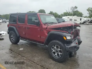 2021 Jeep Wrangler Unlimited Rubicon with VIN 1C4HJXFN1MW695586, listed as a Copart auction lot 59140415 with 47,059 mi miles and Salvage title. Bid and sale history available at DreamBid. Image 4.