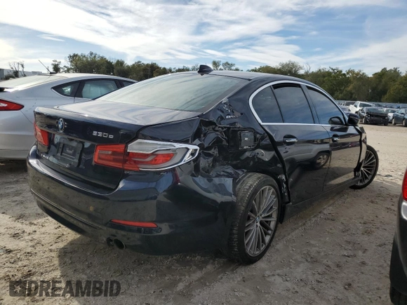 2018 BMW 5 Series 530e with VIN WBAJA9C56JG623156, listed as a Copart auction lot 37451484 with Not provided miles and . Bid and sale history available at DreamBid. Image 3.