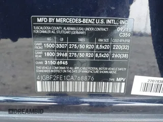 2012 Mercedes-Benz GL 350 with VIN 4JGBF2FE1CA768876, listed as a IAAI auction lot 41612274 with 104,718 mi miles and . Bid and sale history available at DreamBid. Image 9.
