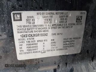 2016 GMC Yukon Denali z VIN 1GKS1CKJXGR159342, wystawiony jako IAAI lot #42045197 z przebiegiem 177 498 mil mil oraz . Historia ofert i sprzedaży dostępna na DreamBid. Obrazek 9.