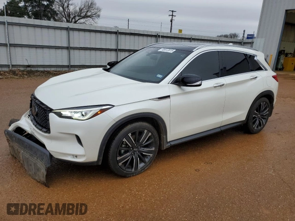 2021 Infiniti QX50 Luxe with VIN 3PCAJ5BB9MF112350, listed as a Copart auction lot 45912815 with 33,802 mi miles and Salvage Title. Bid and sale history available at DreamBid. Image 1.