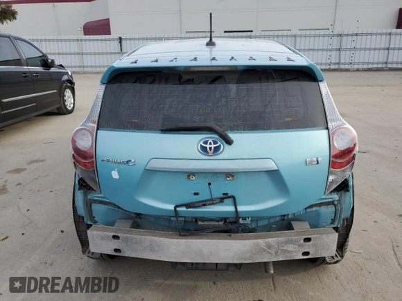 2012 Toyota Prius One with VIN JTDKDTB37C1017964, listed as a Copart auction lot 45726165 with 189,186 mi miles and Salvage Title. Bid and sale history available at DreamBid. Image 6.
