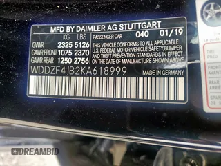 2019 Mercedes-Benz E 300 with VIN WDDZF4JB2KA618999, listed as a Copart auction lot 56915465 with 64,077 mi miles and Salvage title. Bid and sale history available at DreamBid. Image 13.