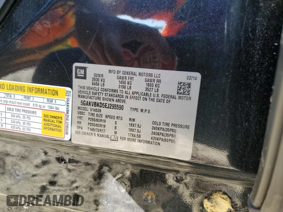 2014 Buick Enclave Leather with VIN 5GAKVBKD5EJ295590, listed as a Copart auction lot 78146164 with 18,617 mi miles and Salvage Title. Bid and sale history available at DreamBid. Image 13.