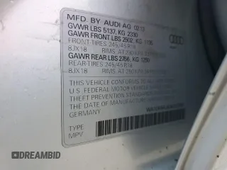 2013 Audi allroad Premium Plus with VIN WA1UFAFL6DA202696, listed as a Copart auction lot 76095844 with 0 mi miles and Salvage Title. Bid and sale history available at carsss.com. Image 13.