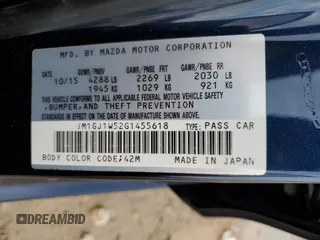 2016 Mazda 6 i Grand Touring with VIN JM1GJ1W52G1455618, listed as a Copart auction lot 47136835 with 109,802 mi miles and Salvage Title. Bid and sale history available at DreamBid. Image 13.