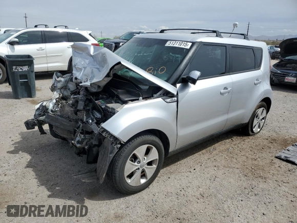 2015 Kia Soul with VIN KNDJN2A29F7774877, listed as a Copart auction lot 51311015 with Not Provided miles and Salvage Title. Bid and sale history available at DreamBid. Image 1.