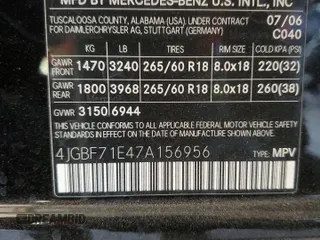 2007 Mercedes-Benz GL-Class with VIN 4JGBF71E47A156956, listed as a Copart auction lot 74045164 with 142,489 mi miles and Salvage Title. Bid and sale history available at carsss.com. Image 13.