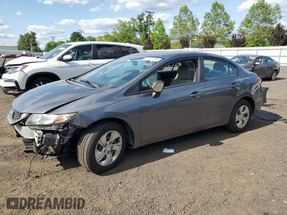 2013 Honda Civic LX z VIN 19XFB2F56DE223966, wystawiony jako Copart lot #59117725 z przebiegiem 115 394 mil mil oraz Szkoda całkowita • Salvage title. Historia ofert i sprzedaży dostępna na DreamBid. Obrazek 1.