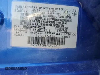 2015 Nissan Note S with VIN 3N1CE2CP8FL403239, listed as a Copart auction lot 63317005 with 151,924 mi miles and Clean title. Bid and sale history available at DreamBid. Image 12.