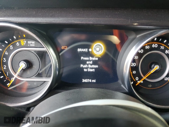 2021 Jeep Wrangler Unlimited Sport Altitude with VIN 1C4HJXDG0MW521769, listed as a Copart auction lot 53625925 with 34,074 mi miles and Salvage title. Bid and sale history available at DreamBid. Image 9.
