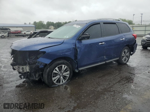 2017 Nissan Pathfinder S z VIN 5N1DR2MM1HC694901, wystawiony jako Copart lot #57759875 z przebiegiem 124 413 mil mil oraz Szkoda całkowita • Salvage title. Historia ofert i sprzedaży dostępna na DreamBid. Obrazek 1.