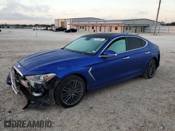 2019 Genesis G70 Advanced with VIN KMTG34LA3KU037414, listed as a Copart auction lot 81812584 with 63,807 mi miles and Salvage Title. Bid and sale history available at DreamBid. Image 1.