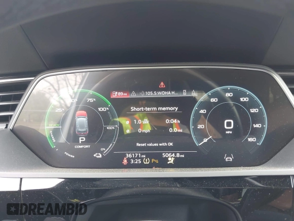 2022 Audi e-tron Premium with VIN WA1AAAGE3NB033122, listed as a IAAI auction lot 42081343 with 36,171 mi miles and . Bid and sale history available at DreamBid. Image 7.