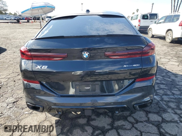 2024 BMW X6 xDrive40i with VIN 5UX33EX09R9S35818, listed as a Copart auction lot 89089515 with 26,955 mi miles and Salvage Title. Bid and sale history available at carsss.com. Image 6.