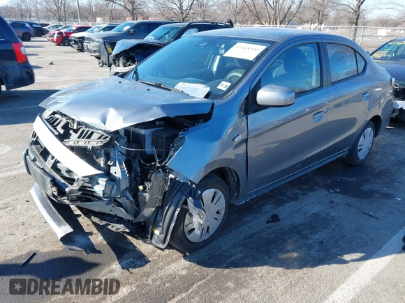 2021 Mitsubishi Mirage G4 ES with VIN ML32FUFJ0MHF00607, listed as a IAAI auction lot 41448300 with 30,045 mi miles. Bid and sale history available at carsss.com. Image 2.