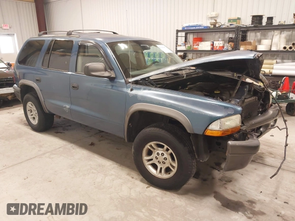 2002 Dodge Durango Sport with VIN 1B4HS38N22F157136, listed as a IAAI auction lot 41396481 with 186,039 mi miles. Bid and sale history available at carsss.com. Image 1.