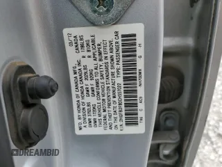 2012 Honda Civic EX with VIN 2HGFB2F80CH557022, listed as a Copart auction lot 54429535 with 189,345 mi miles and Clean Title. Bid and sale history available at DreamBid. Image 12.