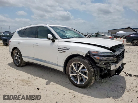 2025 Genesis GV80 Advanced with VIN KMUHBESB5SU261884, listed as a Copart auction lot 57504825 with 3,893 mi miles and Salvage title. Bid and sale history available at DreamBid. Image 4.