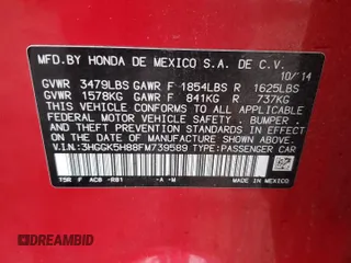 2015 Honda Fit EX-L with VIN 3HGGK5H88FM739589, listed as a Copart auction lot 45056475 with 76,106 mi miles and Salvage Title. Bid and sale history available at carsss.com. Image 12.