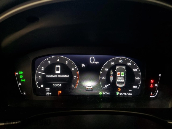 2022 Honda Civic Touring z VIN 2HGFE1F9XNH301080, wystawiony jako Copart lot #55320125 z przebiegiem 47 767 mil mil oraz Szkoda całkowita • Salvage title. Historia ofert i sprzedaży dostępna na DreamBid. Obrazek 9.