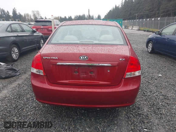 2009 Kia Spectra EX with VIN KNAFE222695621925, listed as a IAAI auction lot 40657622 with 135,647 mi miles. Bid and sale history available at carsss.com. Image 16.