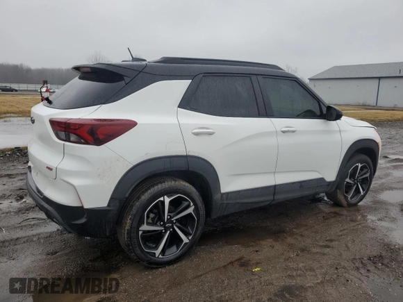 2022 Chevrolet TrailBlazer RS with VIN KL79MUSL4NB082771, listed as a Copart auction lot 46889335 with 81,296 mi miles and Salvage Title. Bid and sale history available at DreamBid. Image 3.