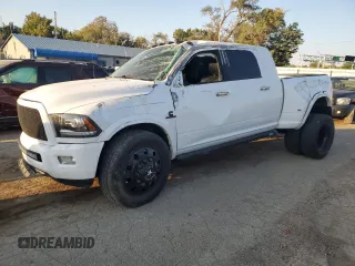 2015 Ram 3500 Laramie z VIN 3C63RRML1FG604941, wystawiony jako Copart lot #75922384 z przebiegiem 117 023 mil mil oraz Szkoda całkowita • Salvage title. Historia ofert i sprzedaży dostępna na DreamBid. Obrazek 1.
