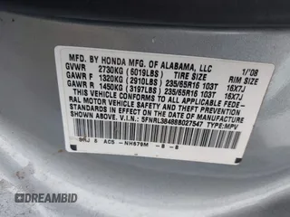 2008 Honda Odyssey EX с VIN 5FNRL38488B027547, выставлен на аукционе IAAI как лот 42519365 с пробегом 190 467 миль миль и . История ставок и продаж доступна на DreamBid. Изображение 9.
