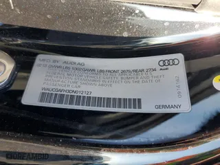 2013 Audi S5 Premium Plus with VIN WAUCGAFH3DN012127, listed as a Copart auction lot 81535224 with 58,906 mi miles and Salvage Title. Bid and sale history available at carsss.com. Image 12.