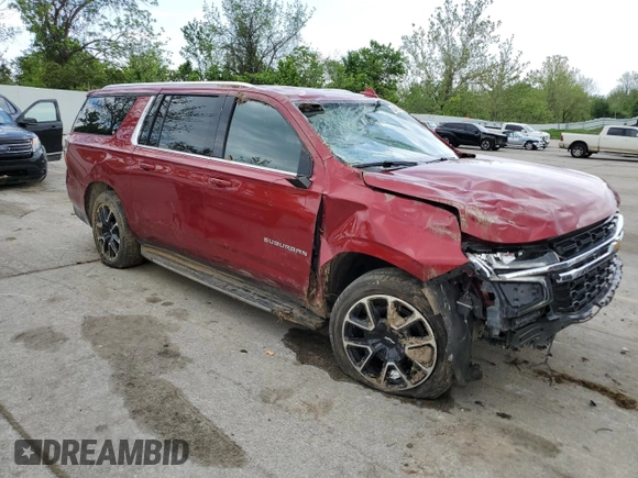 2023 Chevrolet Suburban LS with VIN 1GNSKBKD3PR122105, listed as a Copart auction lot 54889545 with 70,921 mi miles and Salvage title. Bid and sale history available at DreamBid. Image 4.