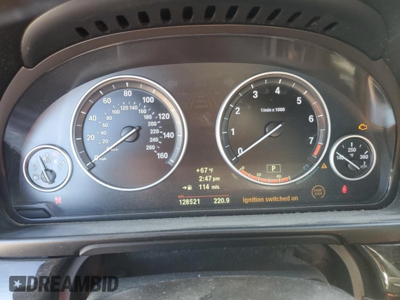 2013 BMW 5 Series 550i with VIN WBAFR9C50DDX80153, listed as a Copart auction lot 43180625 with 128,521 mi miles and Salvage Title. Bid and sale history available at carsss.com. Image 9.