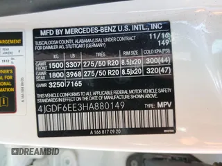 2017 Mercedes-Benz GLS with VIN 4JGDF6EE3HA880149, listed as a Copart auction lot 61208413 with 106,024 mi miles. Bid and sale history available at carsss.com. Image 15.