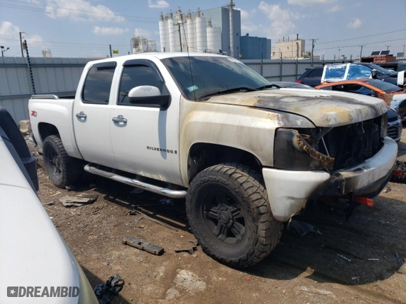 2007 Chevrolet Silverado 1500 LT w/1LT with VIN 3GCEK13M17G535588, listed as a Copart auction lot 62537524 with 0 mi miles and Salvage Title. Bid and sale history available at carsss.com. Image 4.