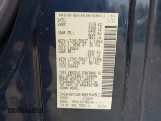 2016 Nissan NV SV with VIN 1N6AF0KY1GN803481, listed as a IAAI auction lot 42592051 with 277,891 mi miles and . Bid and sale history available at DreamBid. Image 9.