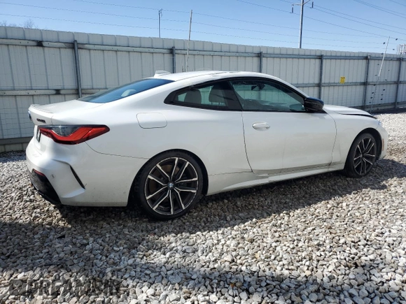 2021 BMW 4 Series M440i xDrive with VIN WBA13AR00MCF97899, listed as a Copart auction lot 50577695 with 23,817 mi miles and Clean Title. Bid and sale history available at DreamBid. Image 3.
