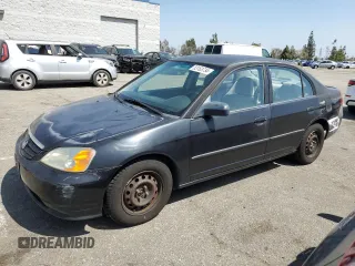 2001 Honda Civic DX with VIN 2HGES16261H588886, listed as a Copart auction lot 53163734 with 193,104 mi miles and Salvage Title. Bid and sale history available at carsss.com. Image 1.