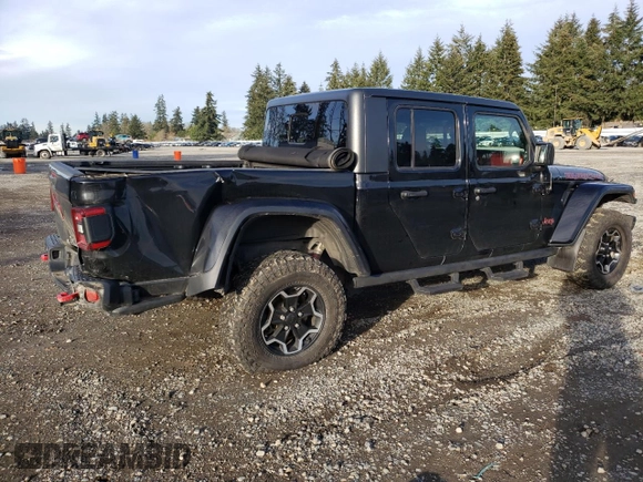 2021 Jeep Gladiator Rubicon with VIN 1C6JJTBG5ML500423, listed as a Copart auction lot 46954765 with 82,483 mi miles and Salvage title. Bid and sale history available at DreamBid. Image 3.