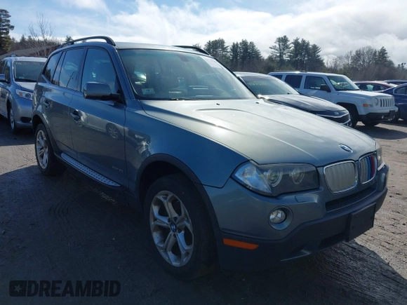 2009 BMW X3 xDrive30i with VIN WBXPC93449WJ25928, listed as a IAAI auction lot 41721787 with 102,570 mi miles. Bid and sale history available at carsss.com. Image 1.