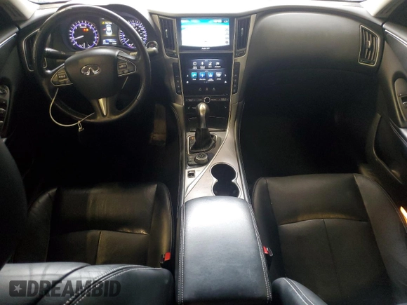 2015 Infiniti Q50 Premium with VIN JN1BV7AR7FM397212, listed as a Copart auction lot 54389605 with 140,338 mi miles and Salvage Title. Bid and sale history available at carsss.com. Image 8.