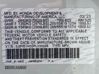2023 Acura MDX with VIN 5J8YE1H33PL035098, listed as a Copart auction lot 52357225 with 6,640 mi miles and Clean Title. Bid and sale history available at carsss.com. Image 10.