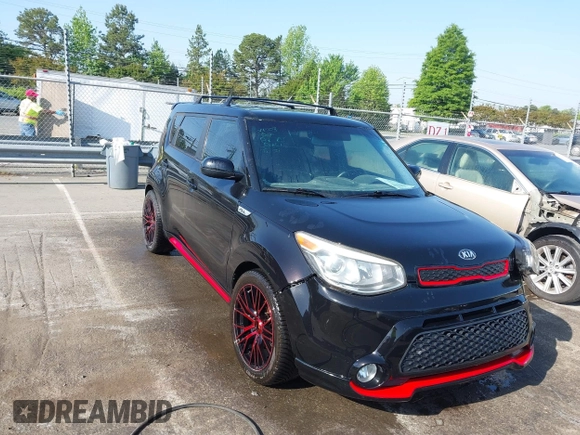 2015 Kia Soul + with VIN KNDJP3A51F7774348, listed as a IAAI auction lot 42016402 with 180,202 mi miles. Bid and sale history available at carsss.com. Image 1.
