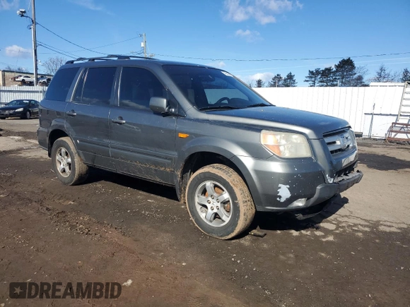 2007 Honda Pilot EX with VIN 2HKYF18487H536755, listed as a Copart auction lot 45843445 with 270,611 mi miles and Salvage Title. Bid and sale history available at DreamBid. Image 4.