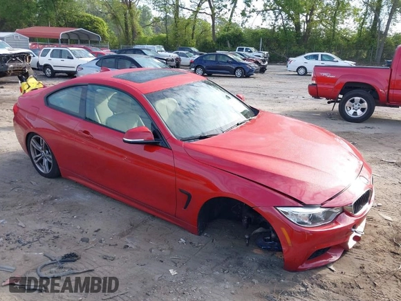 2014 BMW 4 Series 428i z VIN WBA3N3C51EF710517, wystawiony jako IAAI lot #39263305 z przebiegiem 145 193 mil mil oraz . Historia ofert i sprzedaży dostępna na DreamBid. Obrazek 1.