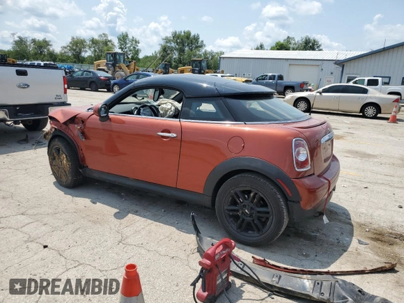 2014 MINI Cooper Coupe with VIN WMWSX1C53ET507902, listed as a Copart auction lot 64094884 with 0 mi miles and Salvage Title. Bid and sale history available at carsss.com. Image 2.